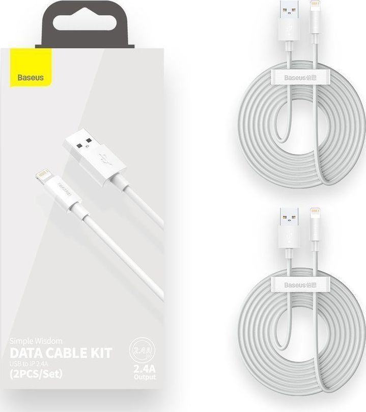 Kabllo karikimi Baseus Wisdom Lightning-USB, 150 cm, 2.4 A, e bardhë