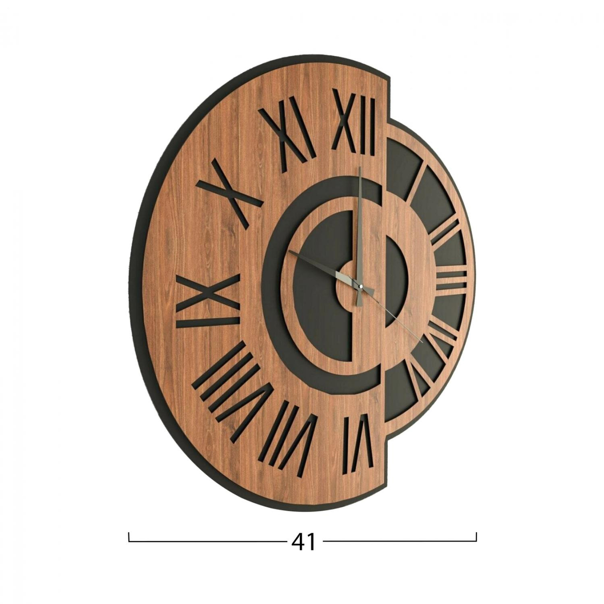 Orë muri metalike + MDF Ø41 cm (HM7454), zezë