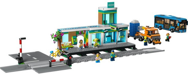 Set lodër LEGO® City 60335 Railway Station, 907 pjesë