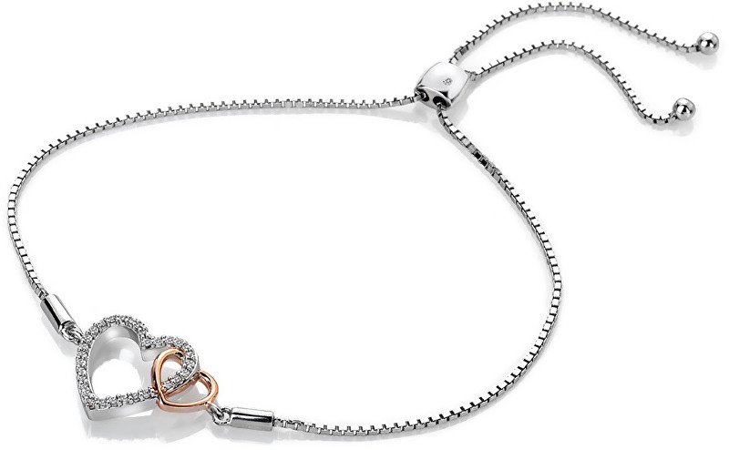 Hot Diamonds Togetherness Heart нараквица од сребро со акценти од розово злато