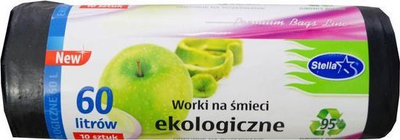 Qese për mbeturina Stella, 60 L, 10 copë, të zeza