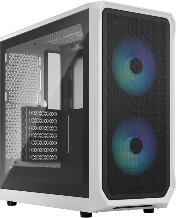 Kasë kompjuteri Fractal Design Focus 2 RGB White TG Clear Tint