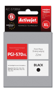 Ngjyrë për printer Activejet ACC-570BNX (zëvendësim për Canon PGI-570Bk XL), 22 ml, e zezë