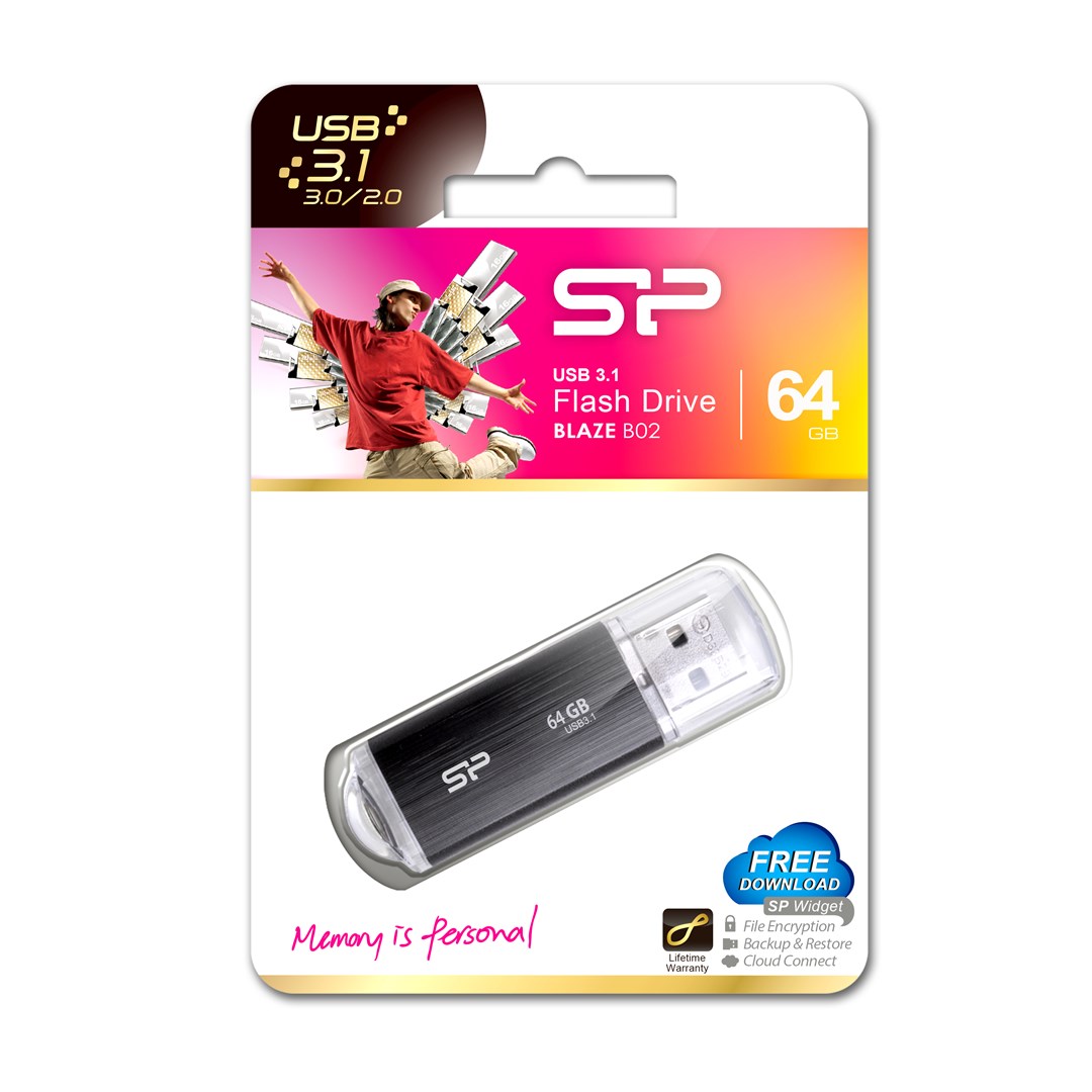 USB SILICON POWER Blaze B02 Pendrive, 64 GB, USB Type-A