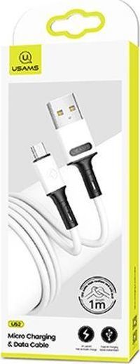 Kabllo USB USAMS, USB-A - microUSB, 1 m, e bardhë
