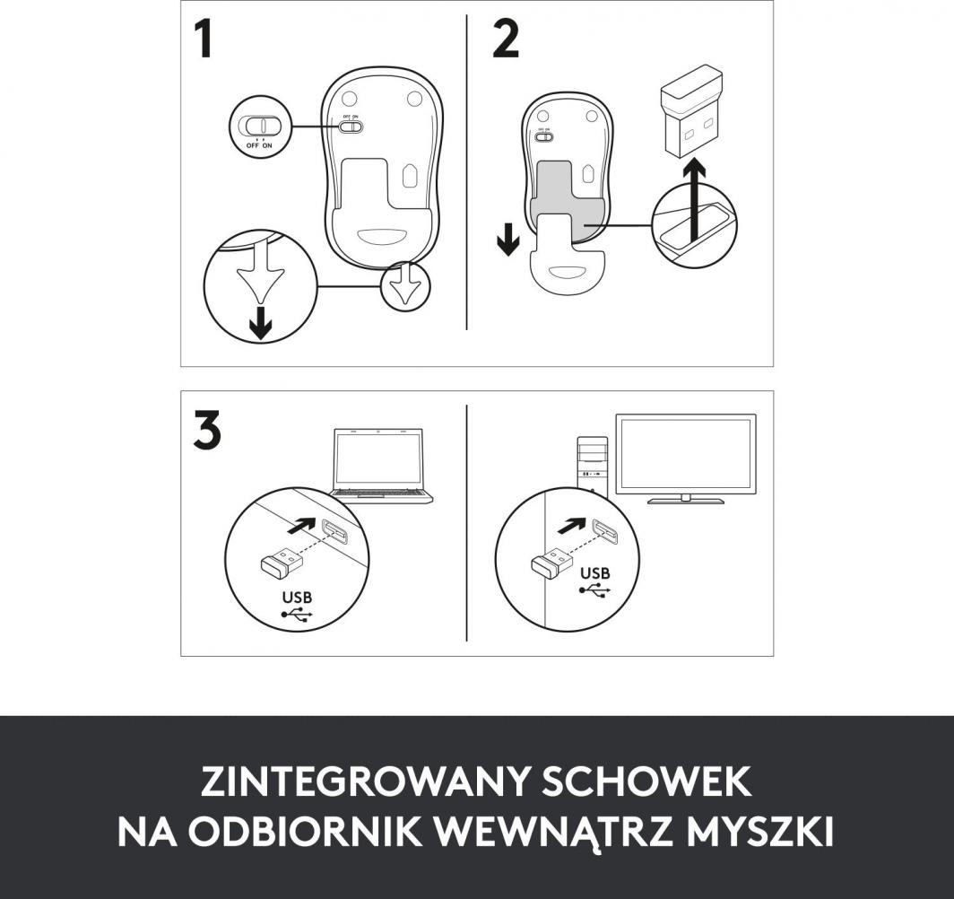 Maus Logitech M185 (910-002238), i hirtë