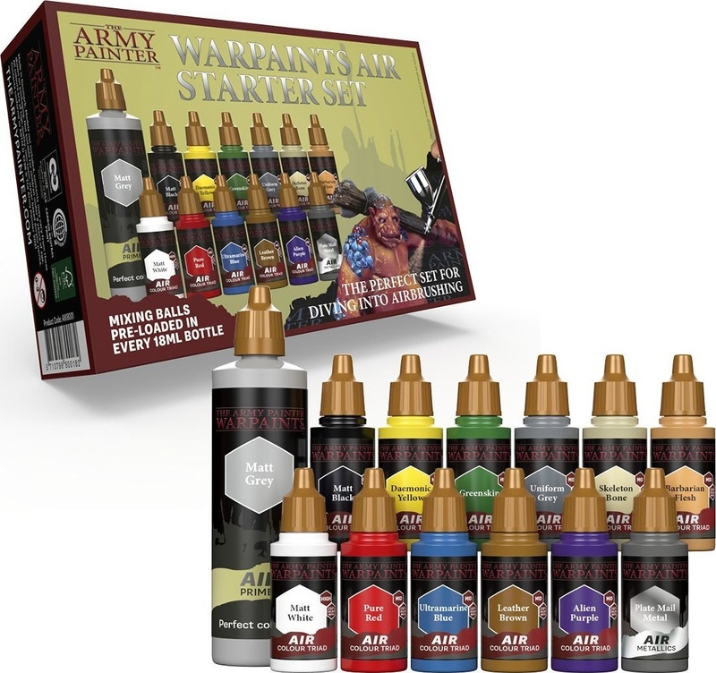 Set boje akrilike Army Painter Warpaints Air Starter Set, 13 pjesë, 18ml
