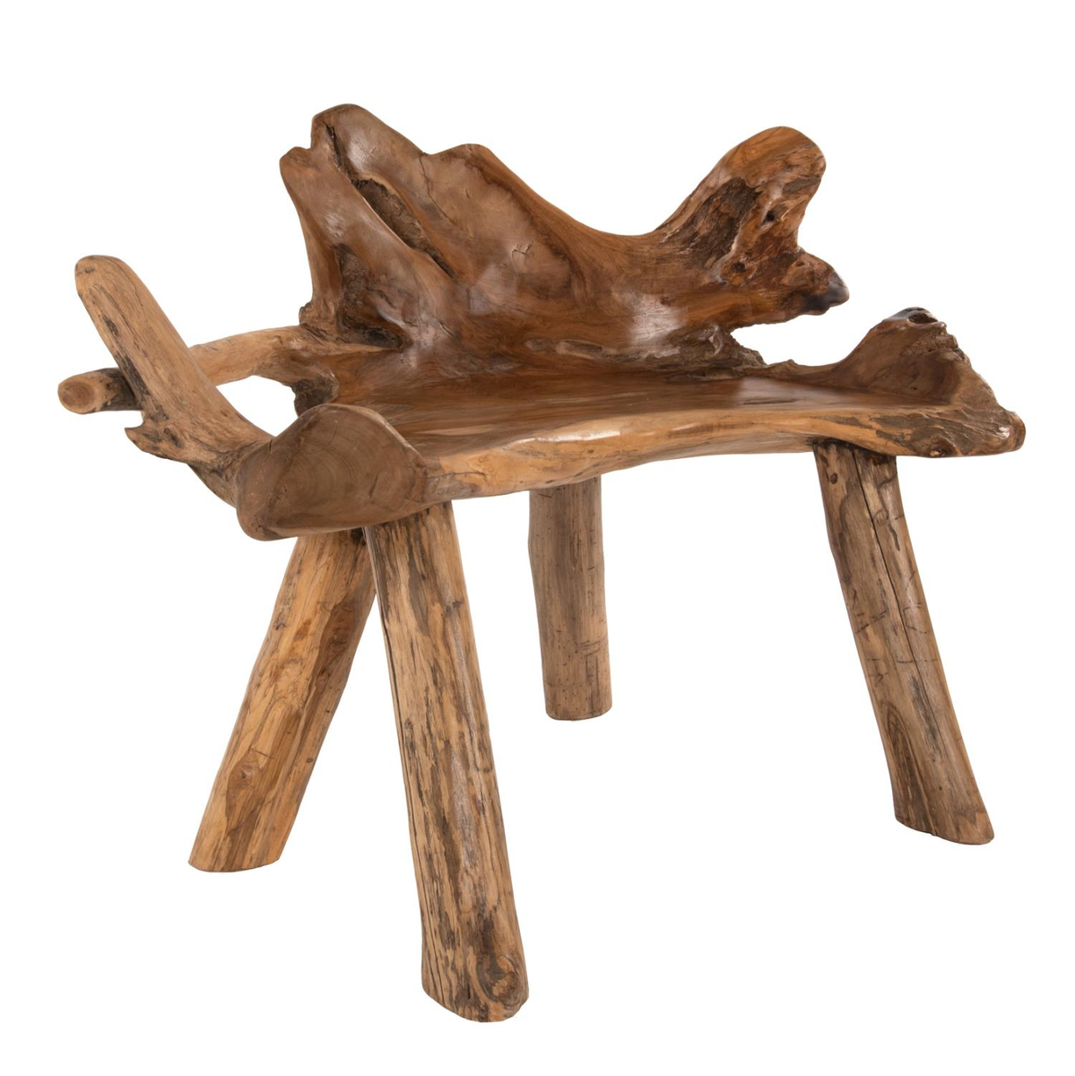 Ulëse druri teak natyral 120×88×80 cm (HM9348)