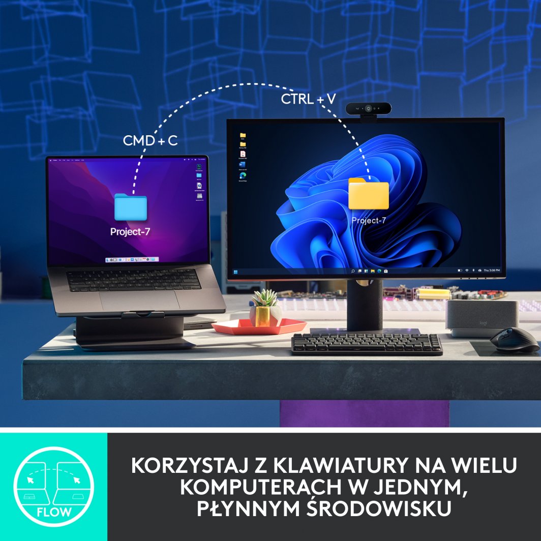 Tastierë wireless Logitech MX Mechanical Wireless, US, grafit