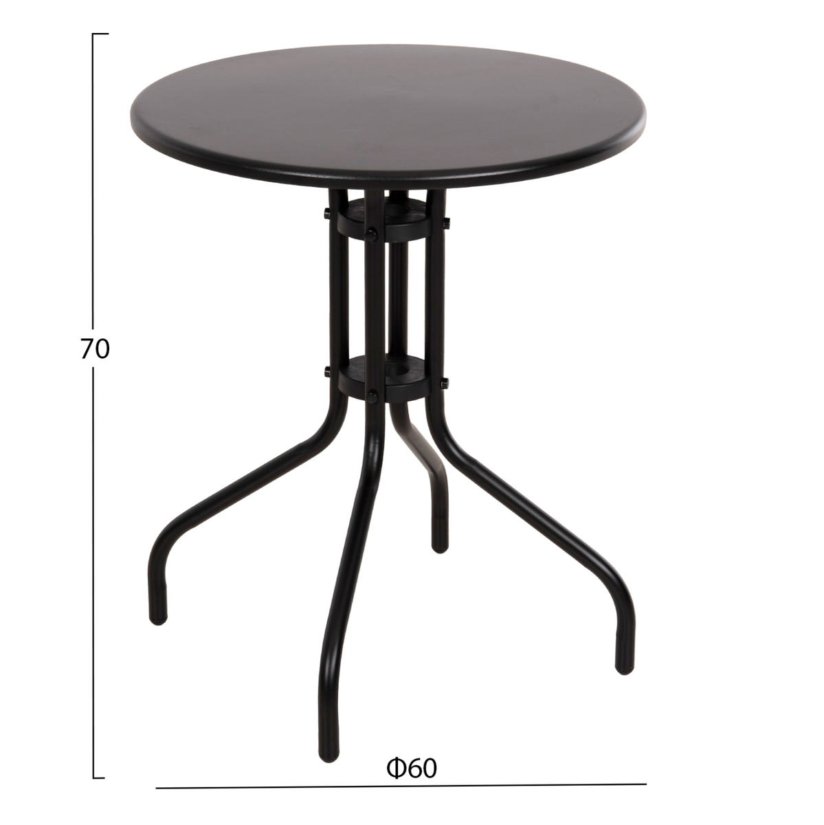 Tavolinë e rrumbullakët Black Φ60×70 Hcm (HM5973.03), zezë