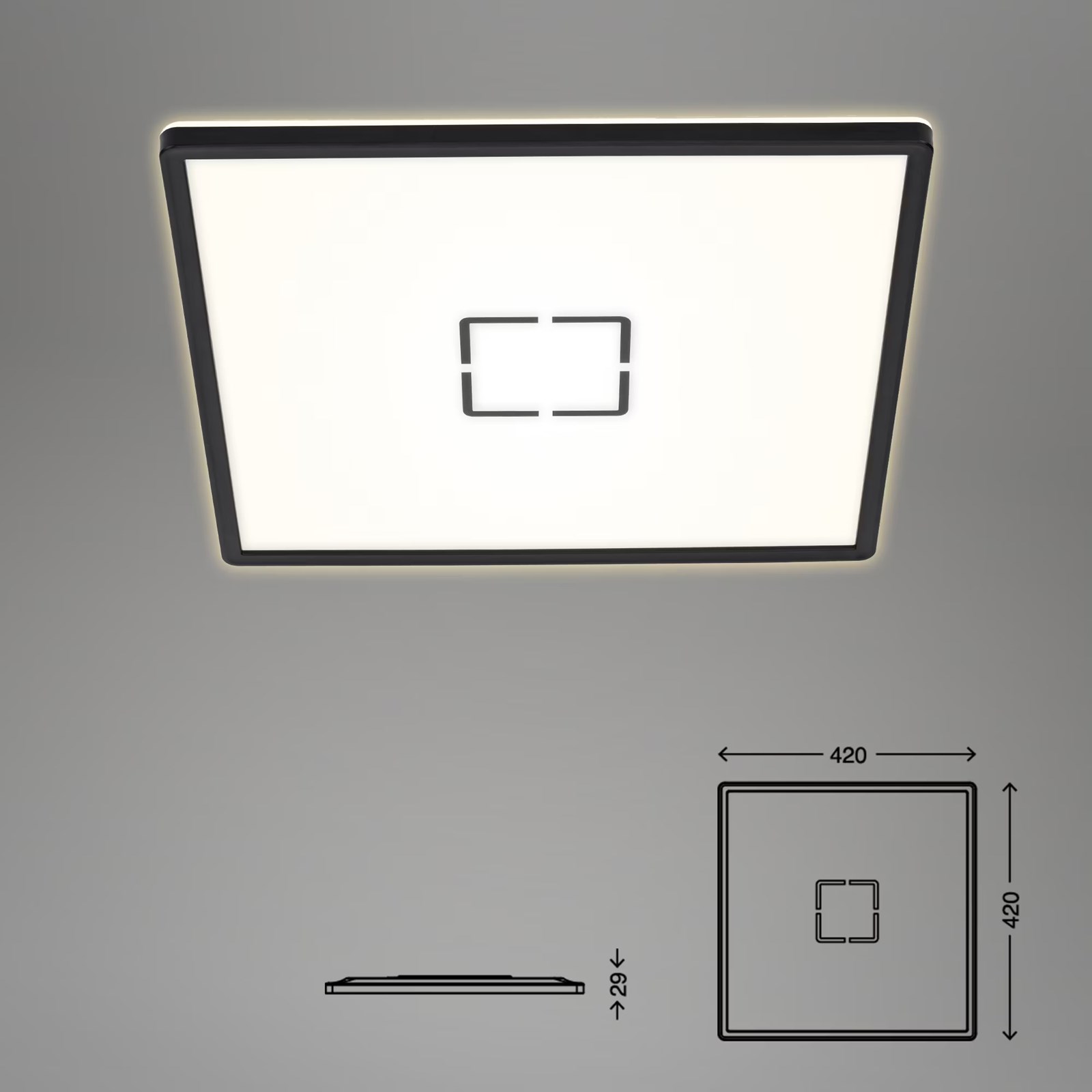 Ndriçues Briloner Slim LED Panel 42 cm 1x22W 3000lm, i zi