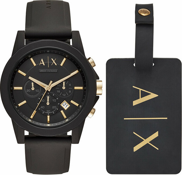 Set Armani Exchange Outerbanks AX7105, orë dore + rrip indentifikues