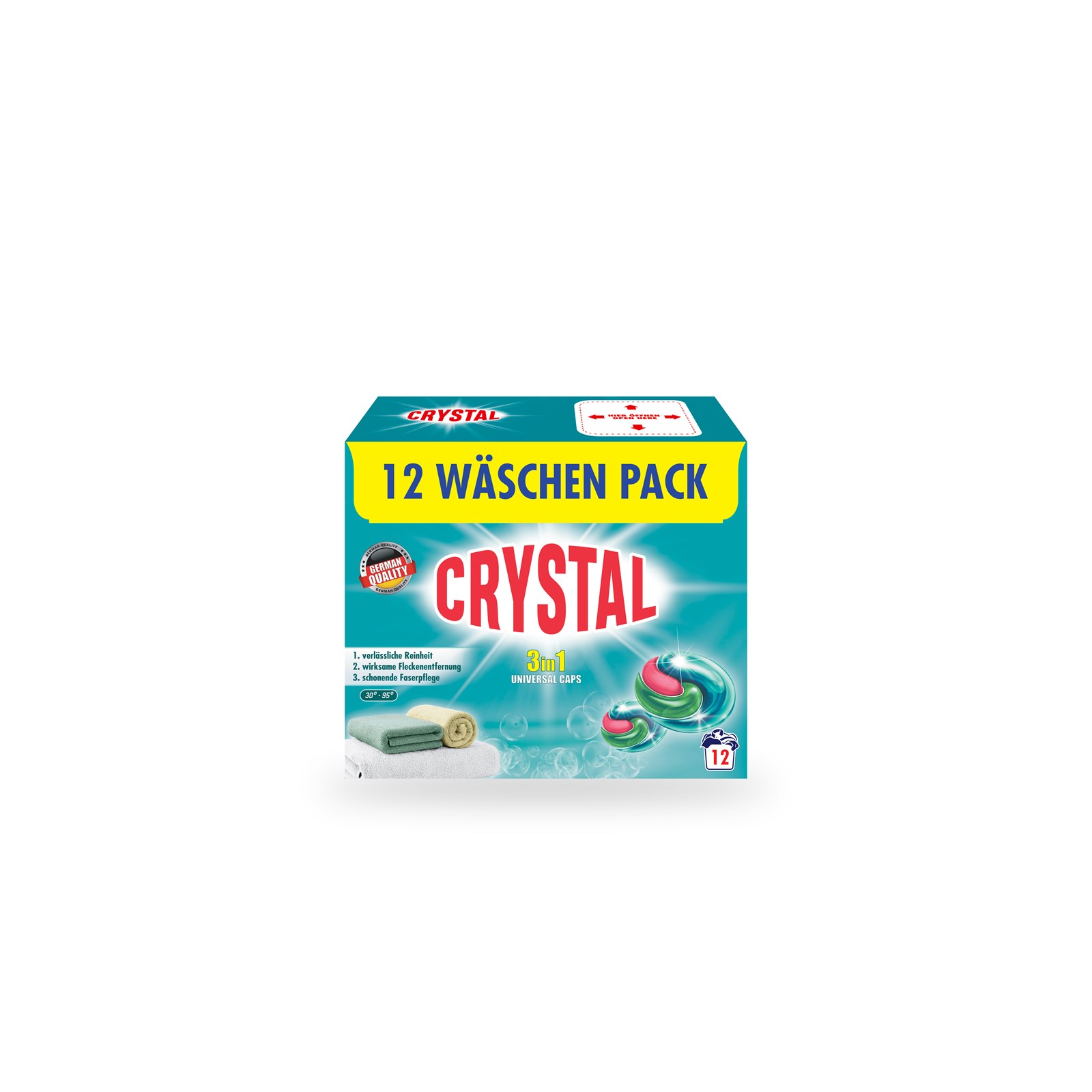 Detergjent kapsula për rroba Crystal, 12 larje