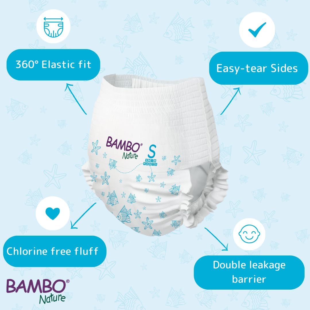 Pelena noti për fëmijë Bambo Nature Swim Pants, (7-12 kg), 12 copë