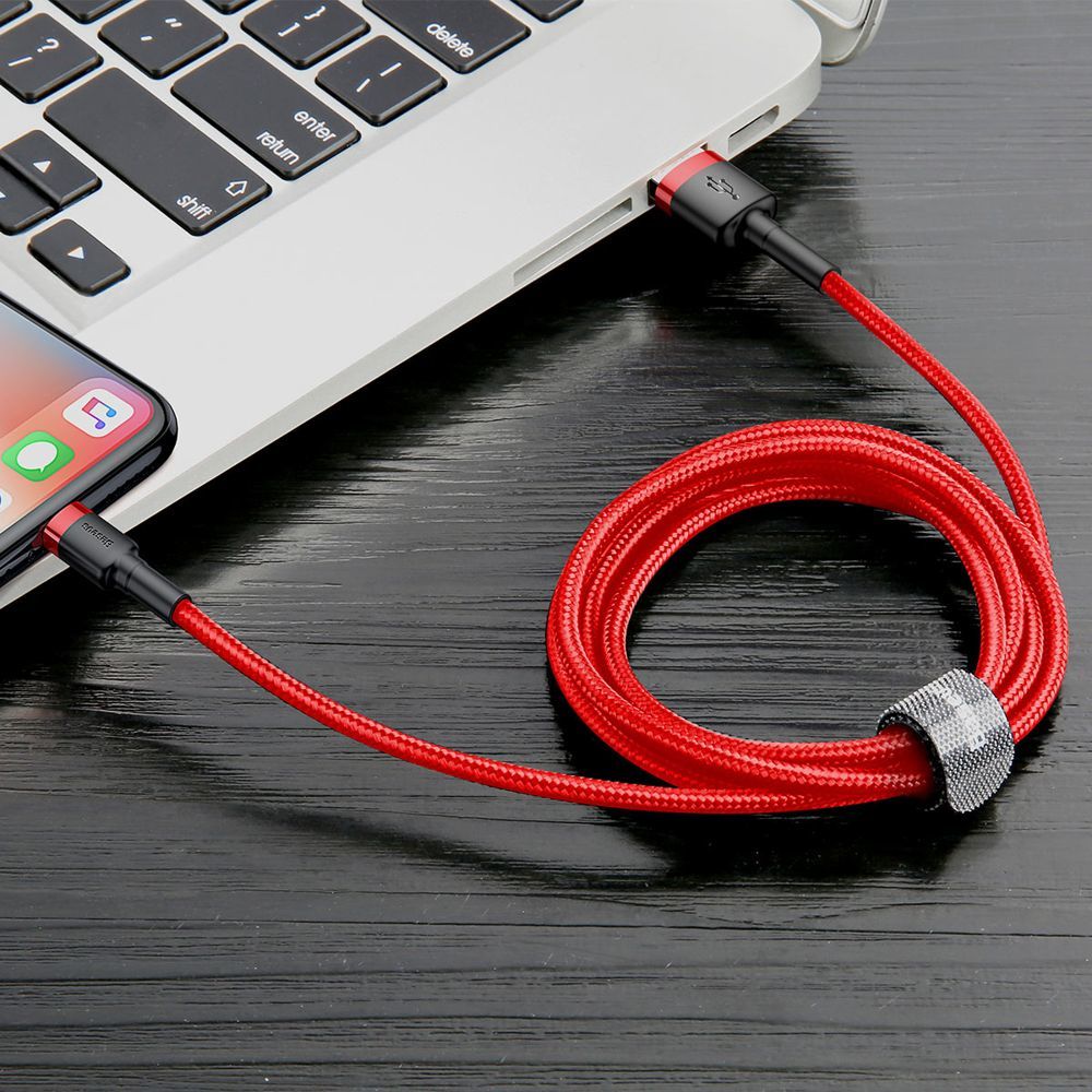 Kabllo USB Baseus, USB-A, 2m, e kuqe