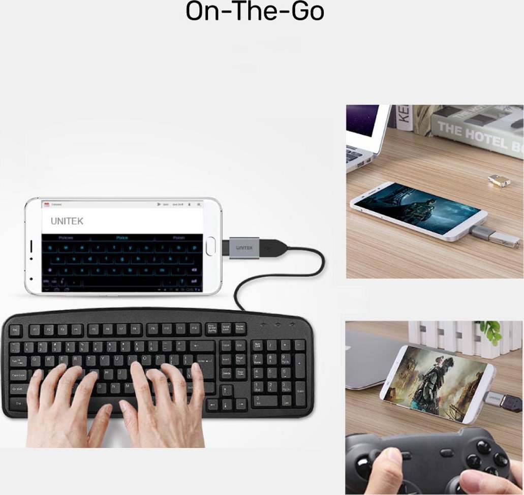 Адаптер USB A - USB C, сив