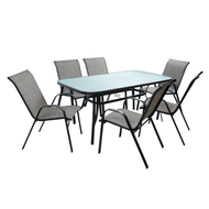 Set ngrënieje 7-pjesësh Bruno 160×90 cm + 6 karrige Leon (HM5206.01)