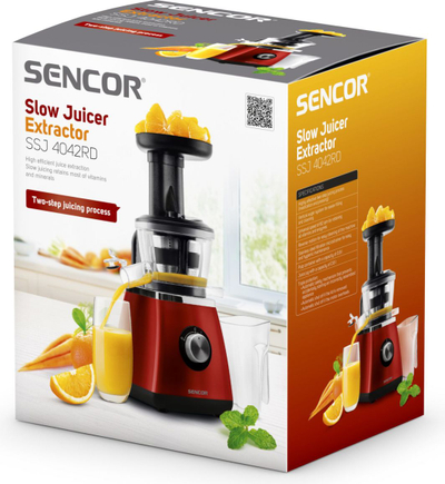 Shtrydhëse frutash dhe perimesh Sencor SSJ 4042RD, 400 W, 0.8 l, e kuqe