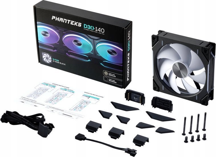 Ftohës Phanteks D30-140 D-RGB Regular (PH-F140D30_DRGB_PWM_BK01), 140 mm