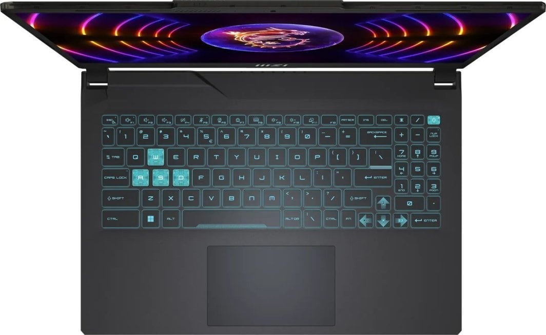 MSI Cyborg 15 A13VE-1613XPL Laptop, 15.6", Intel Core i5-13420H, 16 GB RAM, 512 GB SSD, NVIDIA GeForce RTX 4050, and black