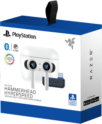 Dëgjuese Razer Hammerhead HyperSpeed ​​(PlayStation Licensed), të bardha