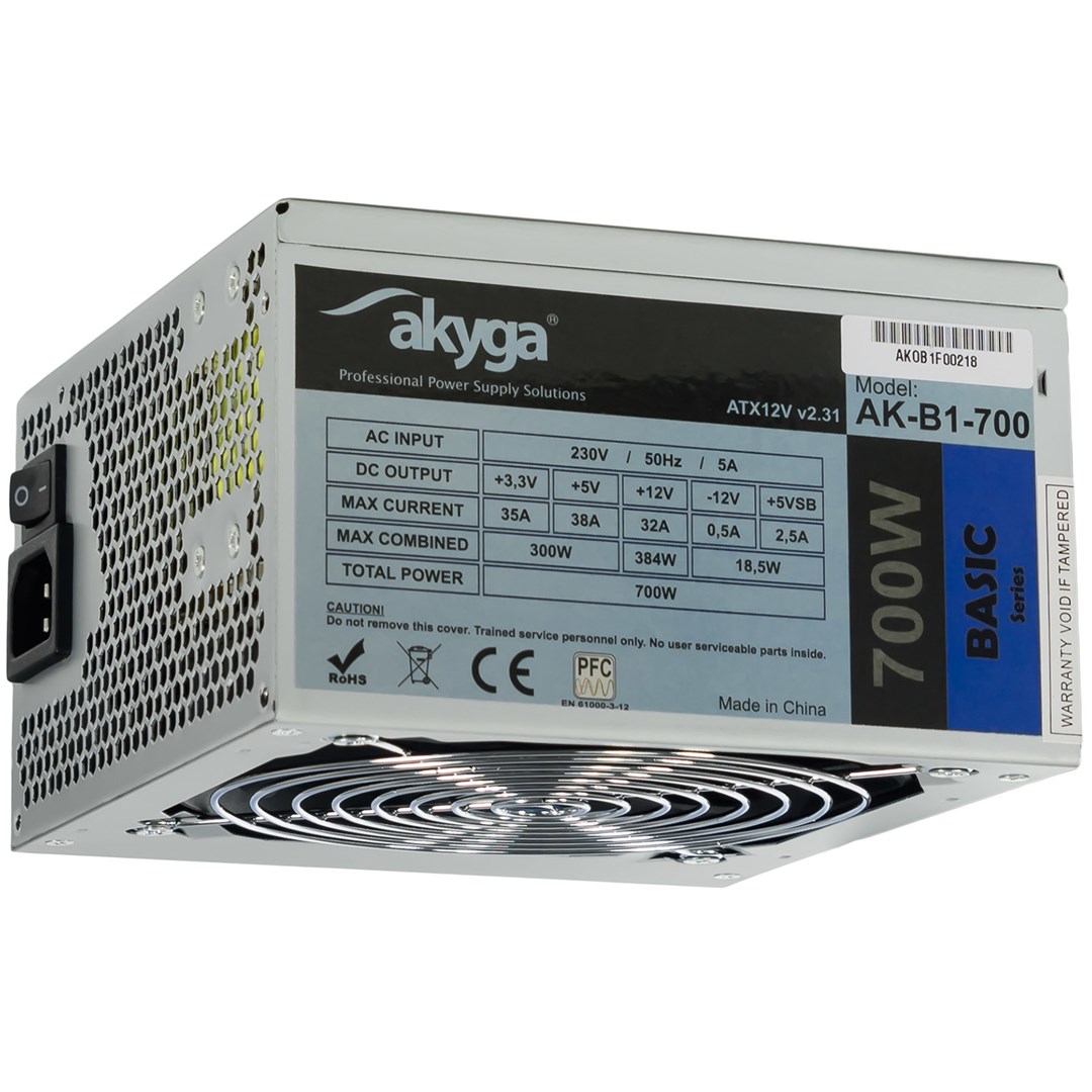 Извор на енергија Akyga AK-B1-700, 20+4 pin ATX, 700 W