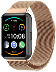 Rrip milanez 4wrist për orën Huawei FIT 2, ari rozë