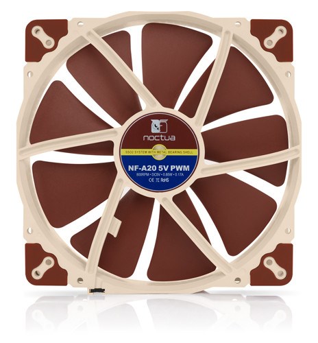 Ftohës Noctua NF A20 5V PWM, 20 cm, i kuq / bezhë