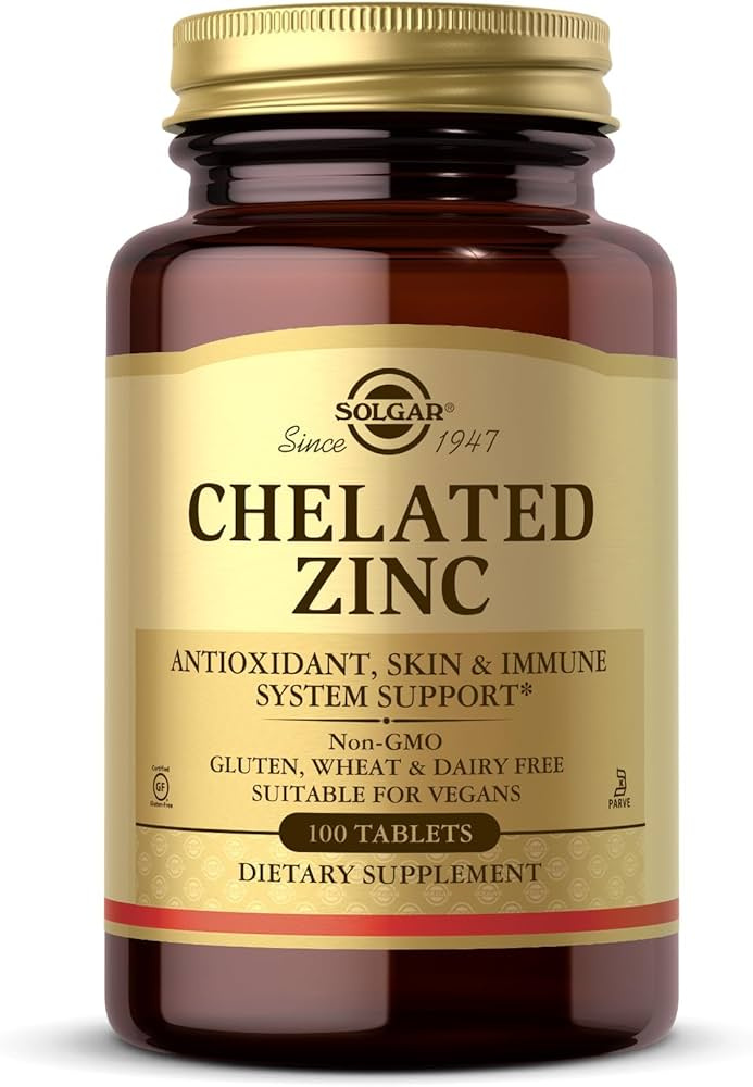 Suplemente Solgar Chelated Zinc, 100 tableta