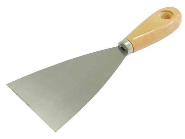Shpatull ndërtimi me një dorezë druri MEGA, 125mm