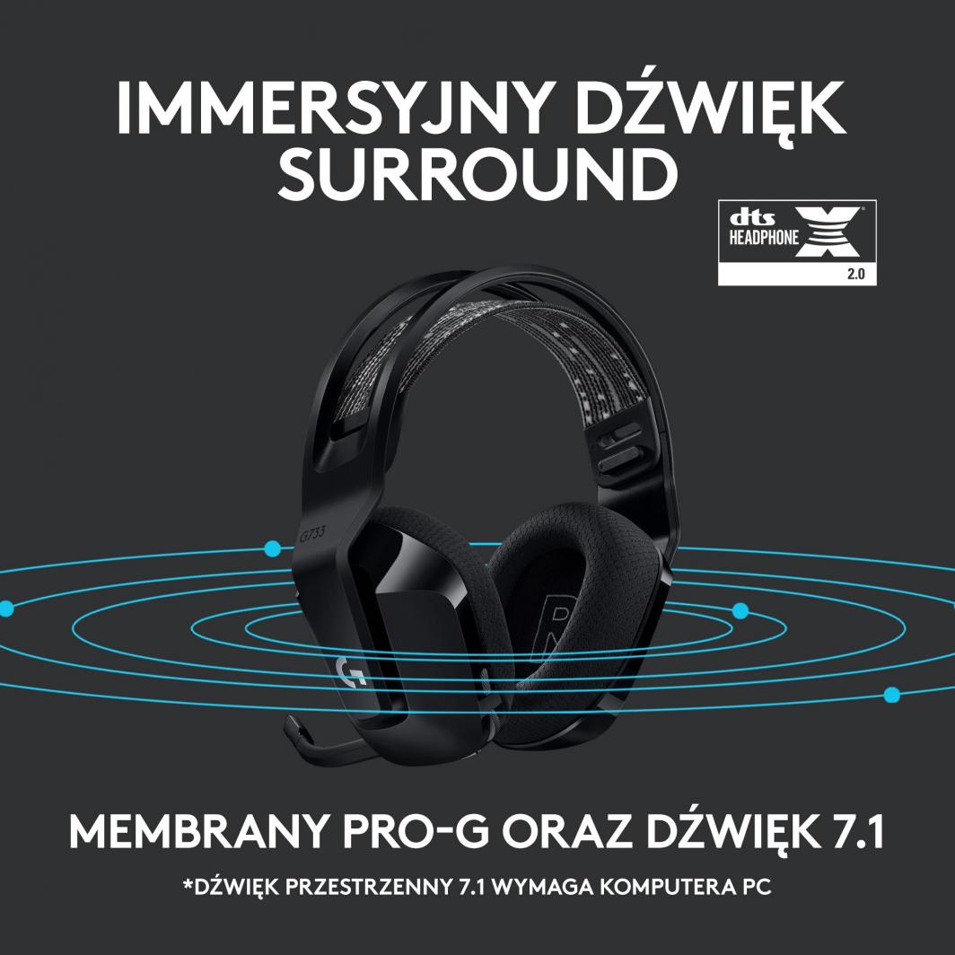 Слушалки Logitech G733 Lightspeed Czarne (981-000864)