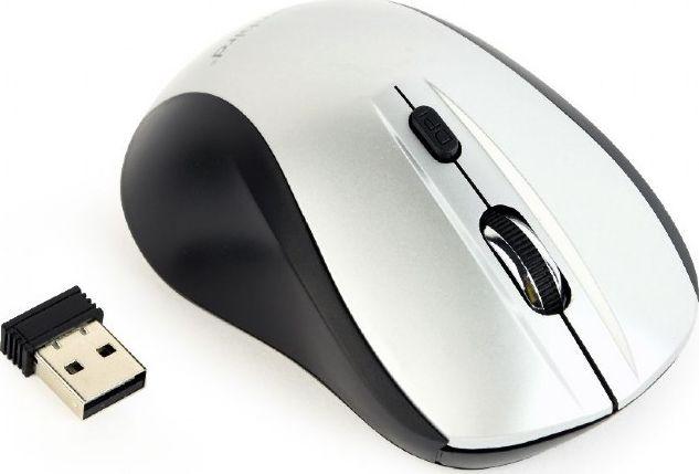 Глушец Gembird MUSW-4B-02-BS, wireless, USB, бело и црна