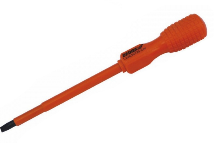 Kaçavidë e sheshtë elektroteknike Dedra, 0.6 x 3.0 x 75 mm, 1000 V, e portokalltë