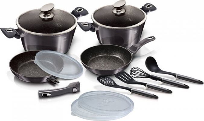 Set tenxheresh dhe aksesorësh Berlinger Haus, të zeza