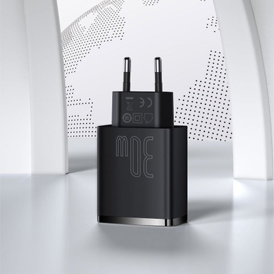 Karikues Baseus CCXJ-E02 2x USB-A 1x USB-C 3 A, i bardhë
