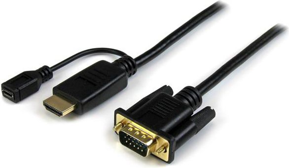 Kabllo StarTech HDMI - D-Sub (VGA) + micro USB, 0.9m, e zezë Kabllo StarTech HDMI - D-Sub (VGA) + micro USB, 0.9m, e zezë