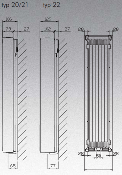 Radiator ngrohës Stelrad Vertex Style tip 22, 2772W, i bardhë