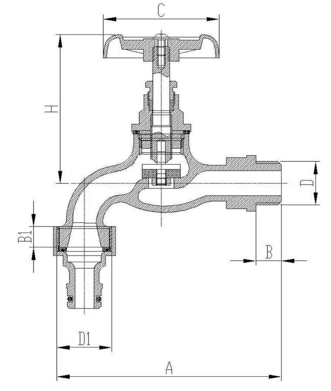 Rubinet kopshti Invena ZW-68-02-, 3/4'', i argjendtë