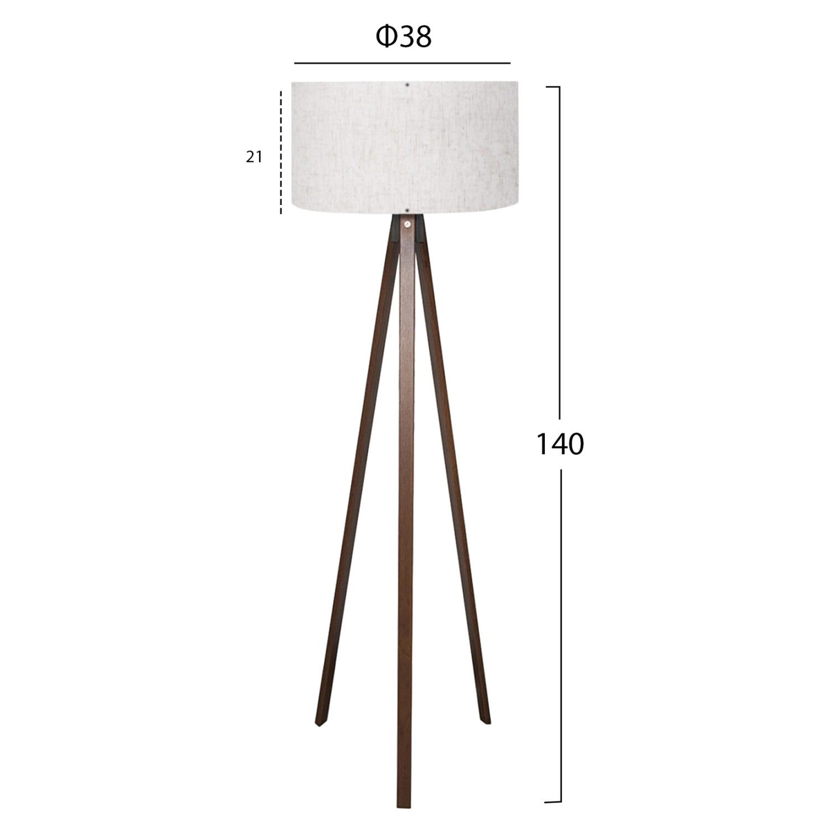 Llambë dyshemeje tripod kapak (HM7578.02), bardhë