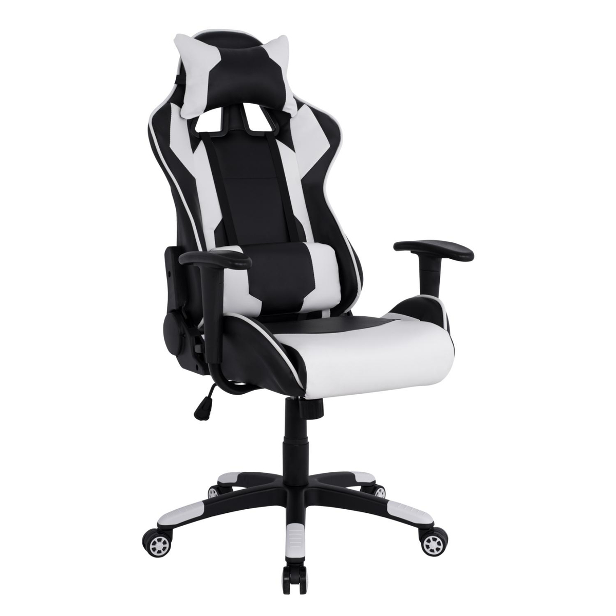 Karrige gaming 66.5×70–122–129 cm (HM1072.04), zezë/ bardhë