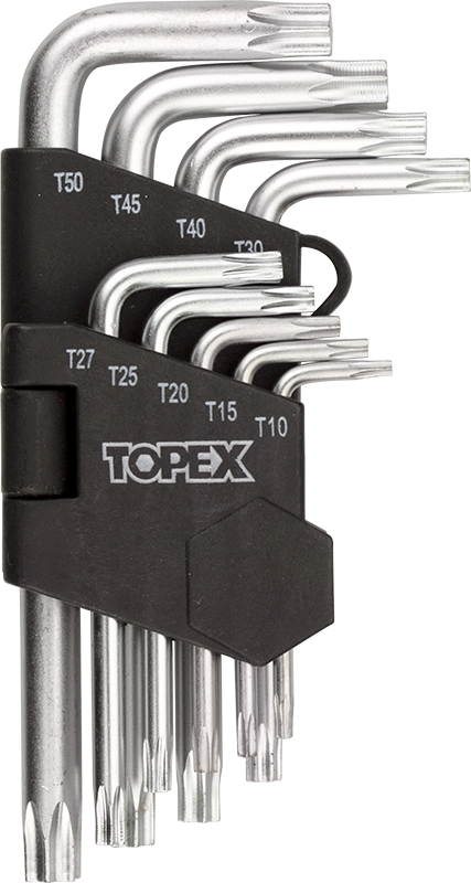 TOPEX Сет на Торкс Клучеви, 9 Парчиња, T10-T50
