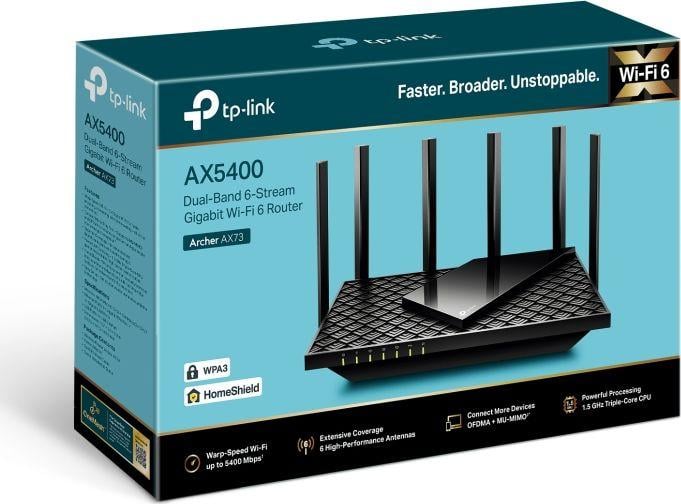 Router për Wi-Fi TP-Link Archer AX73, i zi