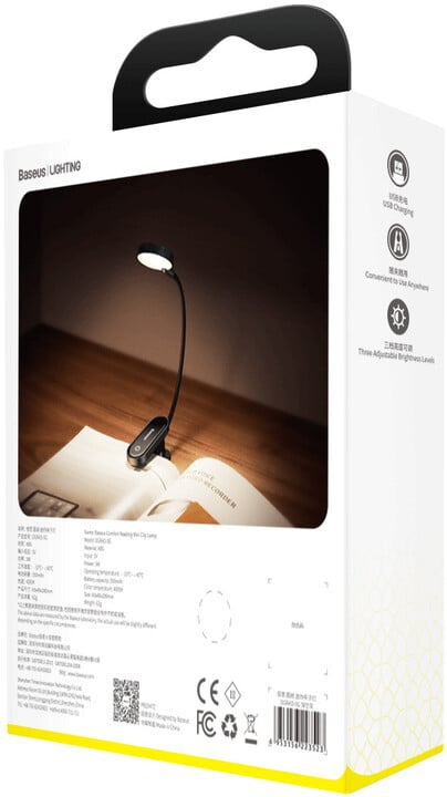 Llambë me kapëse Baseus, LED, 3W, e zezë