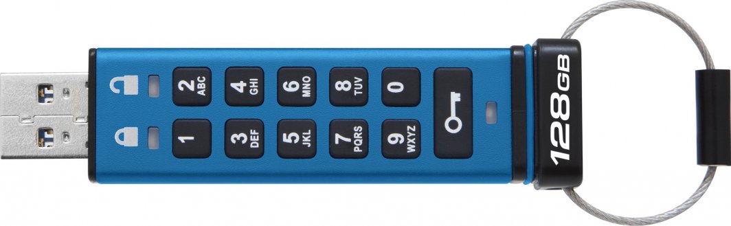 USB Pendrive Kingston IronKey Keypad 200, 128GB, i kaltër
