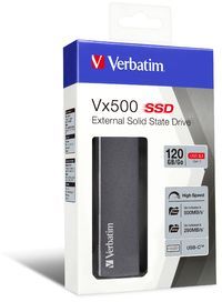 Disk i jashtëm SSD Verbatim Vx500, 120GB, i argjendtë