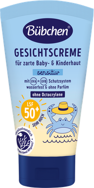Krem kundër diellit SPF 50+ për fytyrë të bebeve Bübchen Sensitive, 50 ml