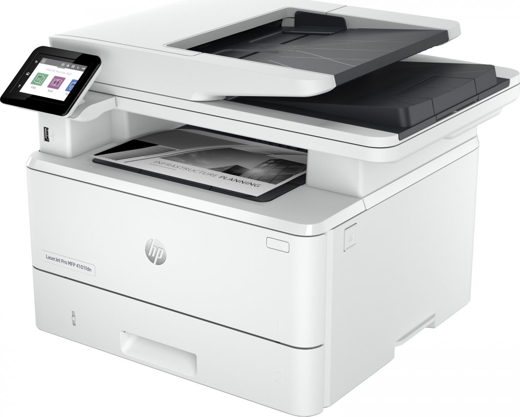 Мултифункционален печатач HP LaserJet Pro 4102DW, бел