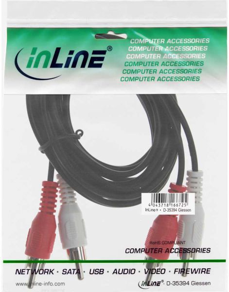 Kabllo Intos RCA (Cinch) x2 RCA (Cinch) x2, 1 m, e zezë (89933C)