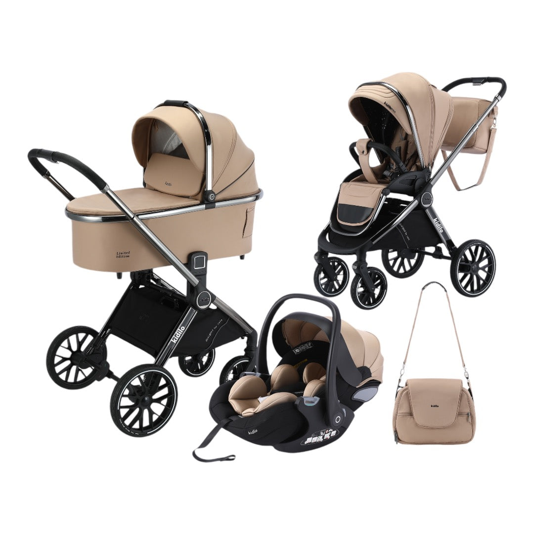 Karrocë Kidilo - Set 4në1 Bezhë.