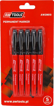 Marker të përhershëm AWTools - AW29610, të zi, 5 copë